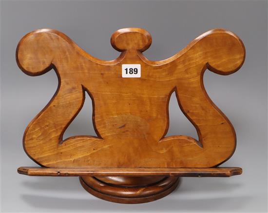 A 19th century satinwood table music stand H.31cm, 39cm wide